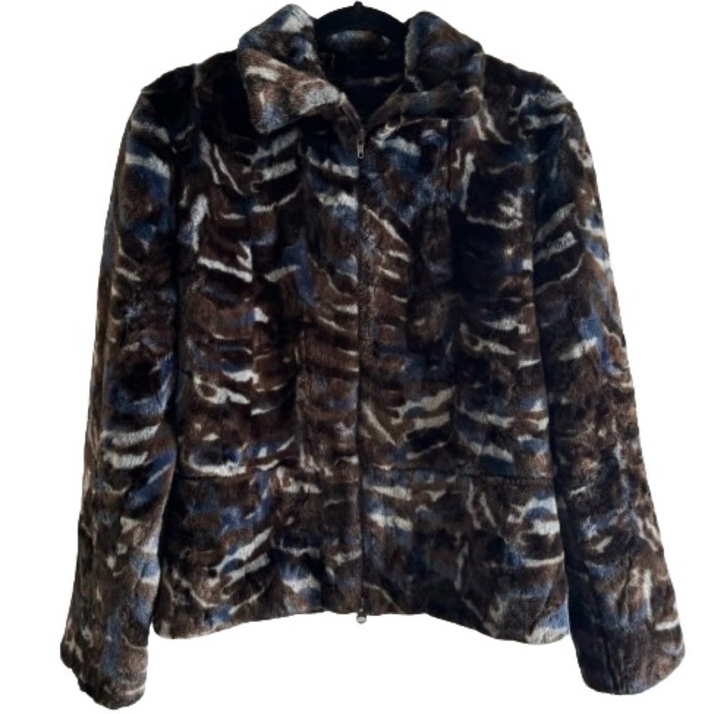 Vintage La Maison De La Fausse Fourrure Paris France Cotton Pile Cropped Coat